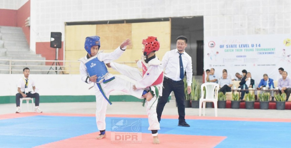 The 14th edition of the State level Catch Them Young Tournament (Taekwondo) underway at IG Stadium.